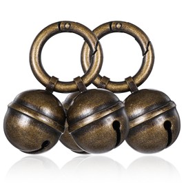 SynHHergyx 2 Pcs Loud Copper Bell for Dog Cat Pet Bells for Collar Brass Pet Bells with Quick Clips