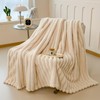 Luxury Cream Faux Rabbit Fur Sleep Blanket - Super Soft,