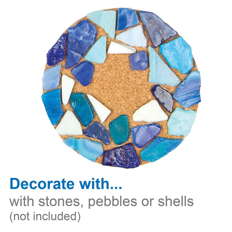 Baker Ross Cork Coasters Class pack. Round, Plain Cork Coasters,