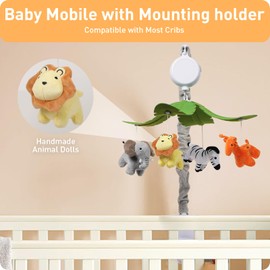 NICEMER Baby Crib Mobile - Jungle Animal Mobile for Crib Nursery Musical Mobile Gender Neutral for Boys and Girls Mobile with 12 Lullabies Ceiling Mobile Presents for Newborn