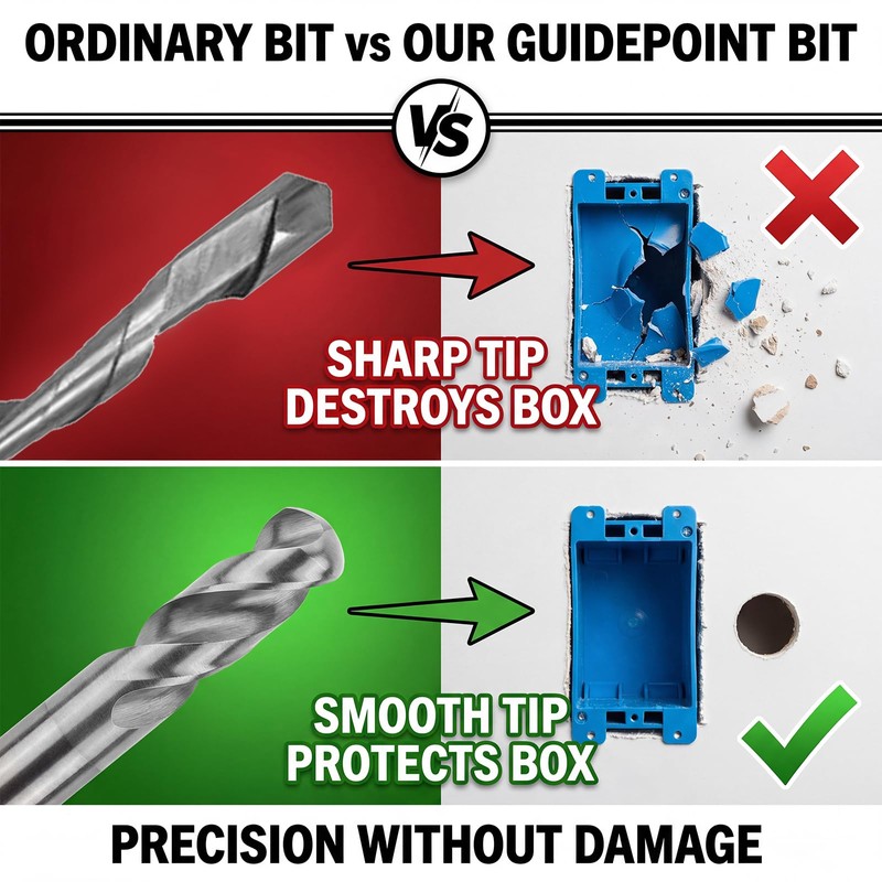 50PCS Drywall Bits, 1/8 Inch Guide Point Tracing Drywall Router