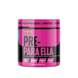 Limit-X Nutrition Pre Workout Pre-Para Ella  Suplemento Polvo pre entreno con Creatina Monohidratada, Cafena, Beta Alanina y Arginina  190 gramos  30 