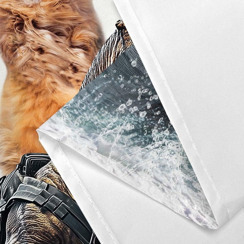 Cat Dinosaur Shower Curtains for Boys, Funny Animal Riding Dino