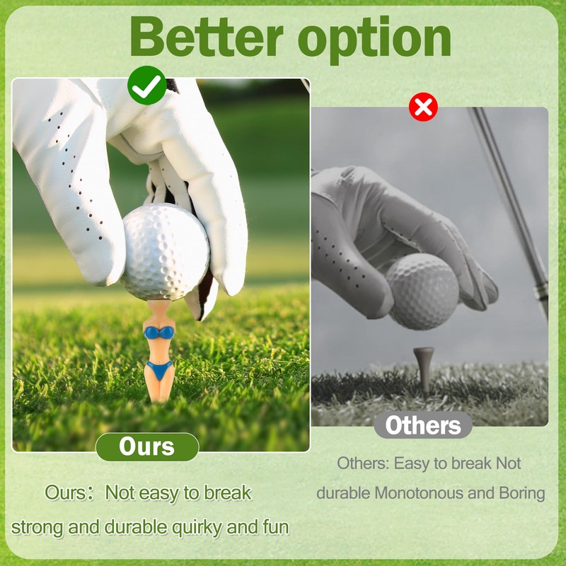 QACUU 5Pcs Bikini Style Golf Tees – Colourful Plastic Golf