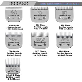 7 Pack - Detachable Dog Grooming Ceramic Blades，Compatible with Andis,Oster A5,Wahl KM-10 Series Dog Clipper，Cut Length 0.25mm to 13mm