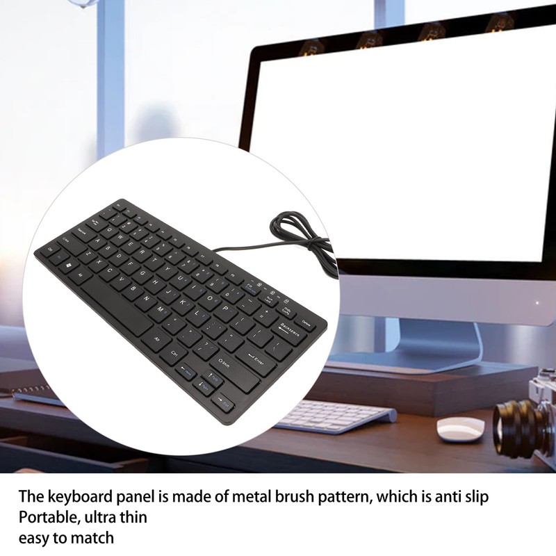 USB Wired Keyboard 78 Keys Ultra Thin Mini Portable Anti