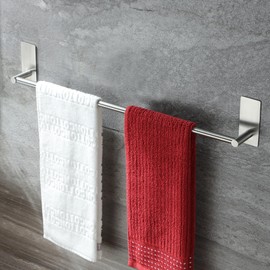 Taozun Towel Bar - 24 Inch Self Adhesive Towel Holder, Hand Towel Rack Stick on Wall, SUS 304 Stainless Steel Bathroom Hardware Accessory