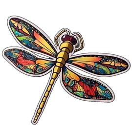 3 PC 3'' Dragonfly Sticker, Dragonfly Cute Stickers - Wild Animal Stickers - Cute Animal Artwork Stickers for Cars, laptops, Water Bottles, Skateboards, Gifts for Lovers, for Friends and Your Baby. 9