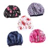 Healvian Extra Large Satin Flower Printed Elastic Wide Brim Sleep