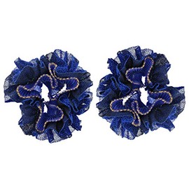 Zac's Alter Ego Set of 2 Glitter Soft Chiffon Ruffle Hair Scrunchies/Garters