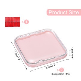 uxcell 2 Pcs Press on Nail Storage Box with Adhesive Double Sided Tape, Acrylic Nail Display Box for Nail Salon Home Storage Supplies, Clear/Pink