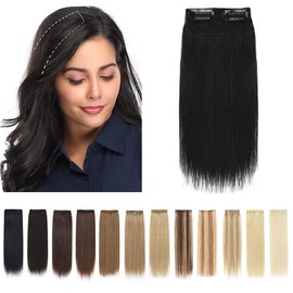 SEGO 2 Pcs Clip in Hair Extensions Real Human Hair Short 10 Inch 30g Hairpiece Human Hair Toppers for Women With Thinning Hair Adding Hair Volume -#12P613 Golden Brown&Bleach Blonde