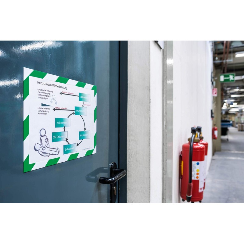 Durable Duraframe Security A4 Info Frame, Green/White (Pack of 2)