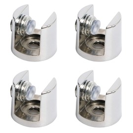 Aopin Glass Shelf Brackets Adjustable Glass Door Cabinet Clamp Clip Holder for 8mm-10mm Thickness, Cylindrical, Zinc Alloy, Silver, 4Pcs