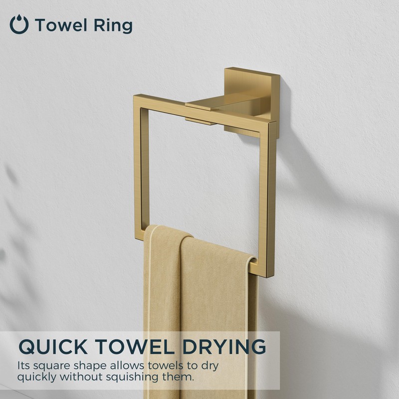 FORIOUS Brushed Gold Toilet Paper Holder Set, Pivoting Toilet Paper