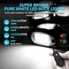 16Pods All Pure White LED Rock Lights Kit Plug and