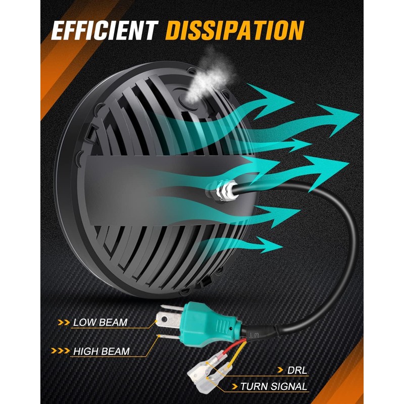 7 Inch LED Headlight Round DOT Approved Classic LED headlights