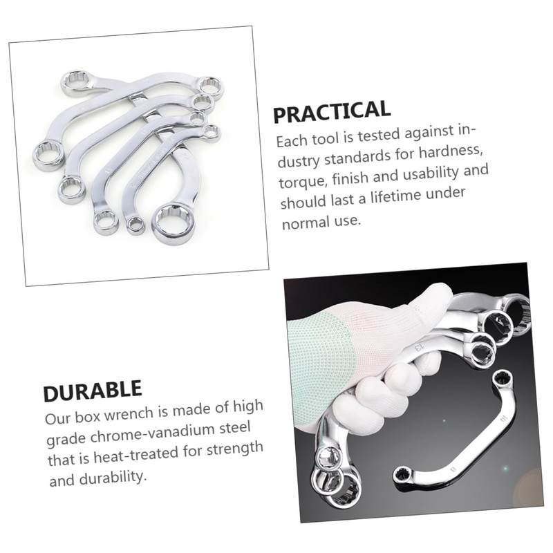 DOITOOL 5pcs Multi-functional Double Wrench Set c Steel Socket Box