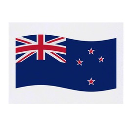 'Waving New Zealand Flag' Temporary Tattoo - Water Resistant, Skin-Safe, Non-Toxic Transfer (TO00069993)