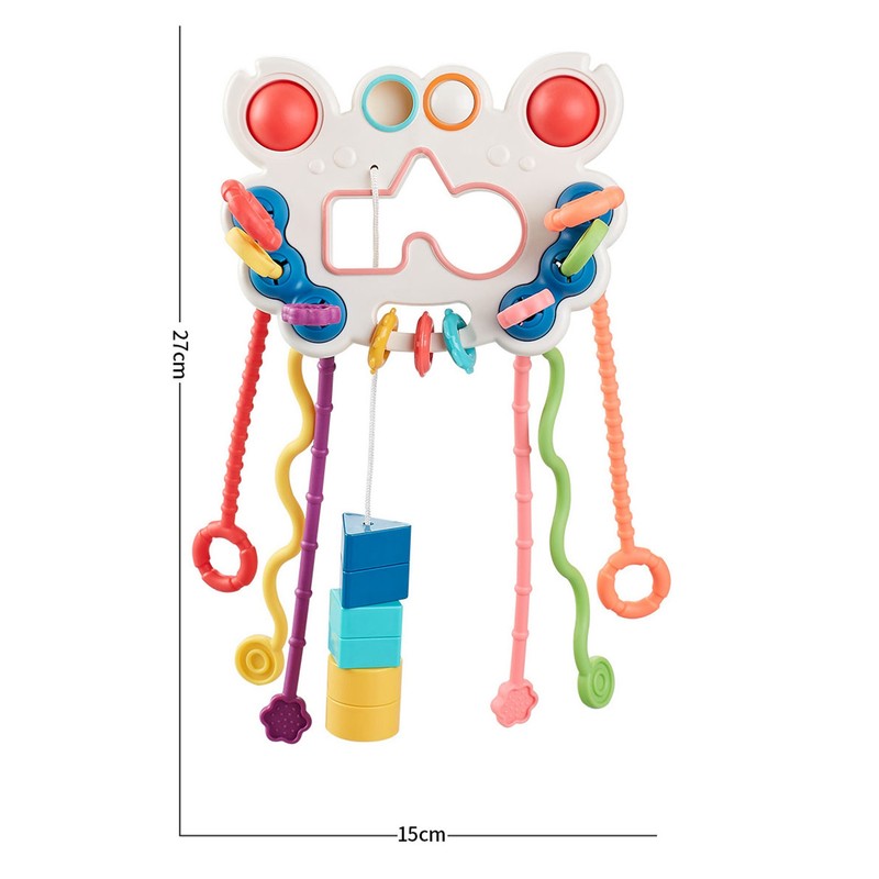 Baby Pull String Toys Silicone Travel Pull String Activity Sensory