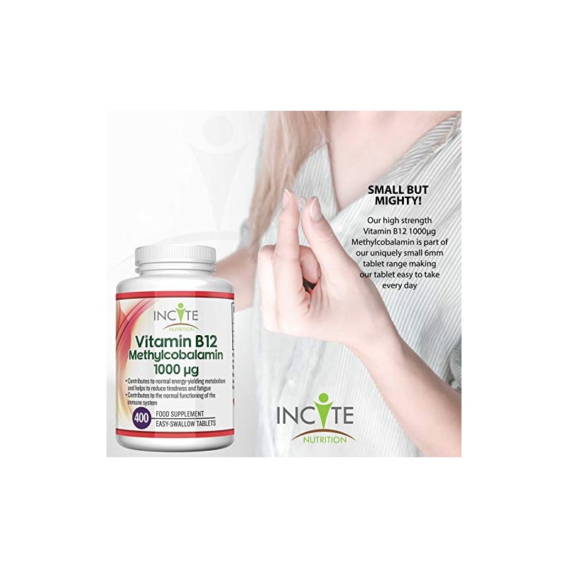 Vitamin B12 1000mcg | Methylcobalamin 400 Easy Swallow Vegan Tablets