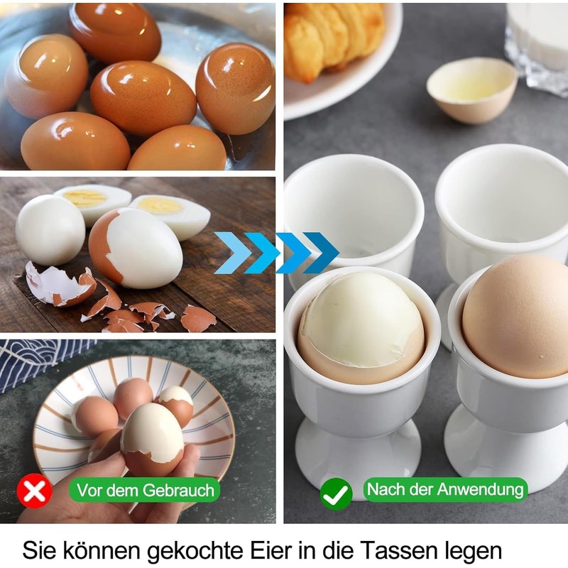 4 Pcs White Plastic Egg Cups, Simple Portable 100ml Egg