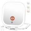FASCINATE Compact Travel Makeup Mirror with Lights and Magnification, 3.5