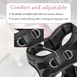 Comfort fit Step-in Dog & Puppy Harness - Comfortable All Weather Dog Vest Harness: Adjustable, Soft Padded, Easy to Put-on for Small, Medium-Sized Dogs.