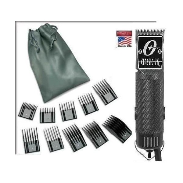 Oster Classic 76 Carbon Fiber Design Limited Edition Hair Clipper + 10 Piece Combs