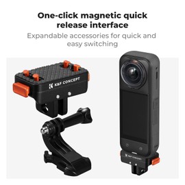 K&F Concept 1Pcs Magnetic Quick Release Adapter Mount Compatible with Insta360 X5, with 1/4 Screw Hole/Adapter Connection/Safety Lock, Aluminum Alloy Bracket Expansion Base Stand for Ace Pro 2