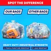 55 Gallon Clear Trash Bags, (50 Bags w/Ties) Large Clear