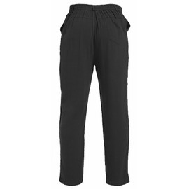 AITFINEISM Men's Casual Cotton Linen Pants Straight Fit Drawstring Pant with Back Elastic Waistband (38, Black)