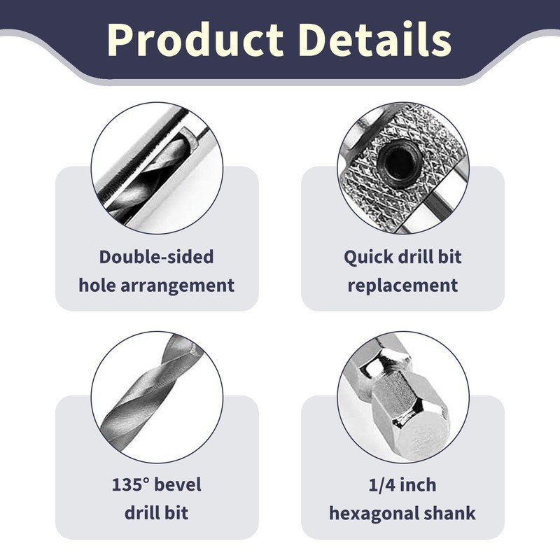 3pcs Self Centering Drill Bit Set, Hinge Pilot Hole Drill