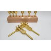 Solfeggio Set of 9 Gold Color Unweighted Tuning Fork Set