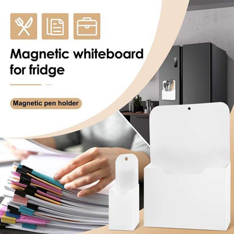 AWAOVV 1Set Magnetic Storage Box Whiteboard Pencil Holders School Supplies,