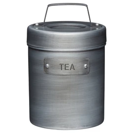 KitchenCraft INDTEA Industrial Kitchen Vintage-Style Metal Tea Caddy, 1 L (1.75 pts), Grey