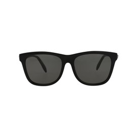 Alexander McQueen Square/Rectangle Sunglasses Black Black Grey Luxury Eyewear Made In Italy Acetate Frame Designer Fashion for Everyday Luxury