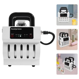 XUANIIIL Mug Heat Press Machine, Cup Presser Mini Handheld Lightweight, Printing Sublimation with Pressing Base, for 10-11oz Mugs, Glass Cups, Stainless Steel, Ceramic (White)