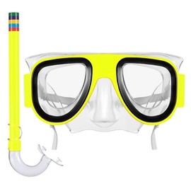 Hardys Kids Snorkel Set - Two Piece Snorkel Mask, Adjustable Strap and Comfortable Fit - Watertight Seal Diving Mask & Mouthpiece - Snorkeling Scuba Mask for Swimming and Holidays (Yellow)