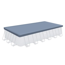 Funsicle Durable Rectangular Pool Cover with Adjustable Drawstring for Oasis, Activity, Quickset Above Ground Outdoor Swimming Pool, Gray, 24ft x 12in