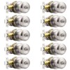 Probrico 10 Pack Brushed Nickel Door Knob Without Key Privacy