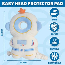 Baby Fall Back Head Protector, Head Protector for Baby Walking Safety Pad Backpack for 0-36 Months Baby Learning Walking Crawling,Baby Head Protection Pad - (Astronaut)