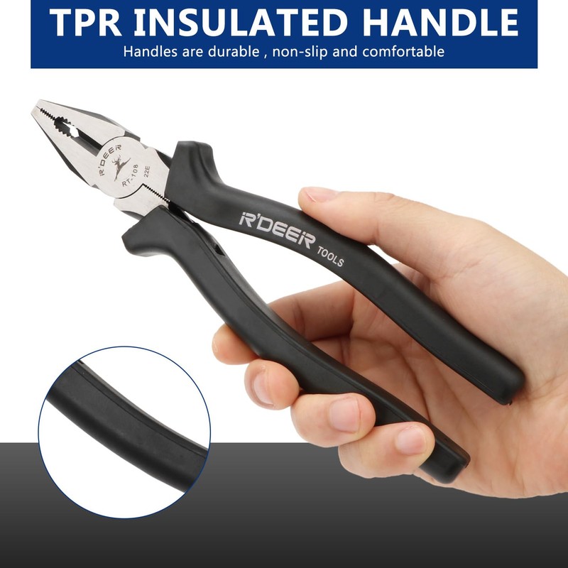 Rongon PRO Linesman Pliers Linesmans Combination Pliers Tools 8-Inch Side-Cutting