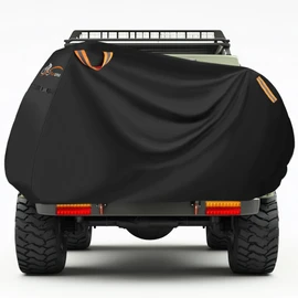 Puroma Bike Cover for Transport on Rack, 600D Waterproof Outdoor Storage Bicycle Covers for 2 Bikes on Rear Bike Rack, Heavy Duty Rain Sun UV Dust Wind Proof with Lock Hole for Car Hitch Travel