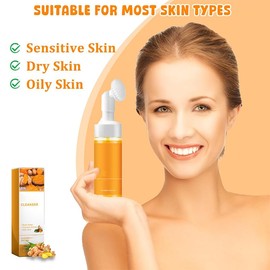 IYUWE Turmeric Facial Cleanser,Turmeric Facial Wash,Turmeric Foaming Cleanser,Deep cleansing of facial skin,Suitable for All Skin