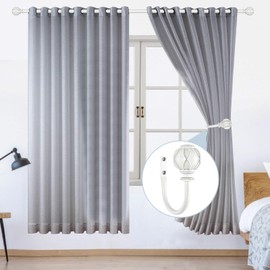 KAMANINA - Retenedores decorativos para cortinas, acabados de textura neta, blanco retro (1 par/2 paquetes), pequeño