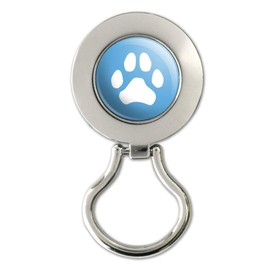 Paw Print Dog Cat White on Black Magnetic Metal Eyeglass ID Badge Holder