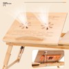 JELNER Adjustable Bamboo Laptop Desk with Cooling Fan, Foldable Bed