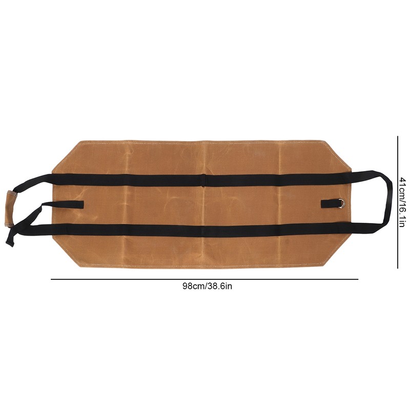 Waxed Canvas Waterproof Large Portable Firewood Holder Bag Log Carrier