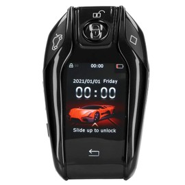 TK800+ Smart Remote Control Car Key, LCD Touch Screen All in One Keyless Entry Auto Lock Release Window Lift Trunk Remote Control, Anti Lost Function, for All Engine Starts (Black)